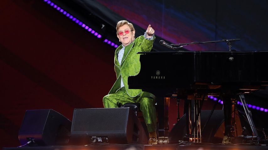 Elton John auf der Bühne im Rahmen des Global-Citizen-Live-Konzerts