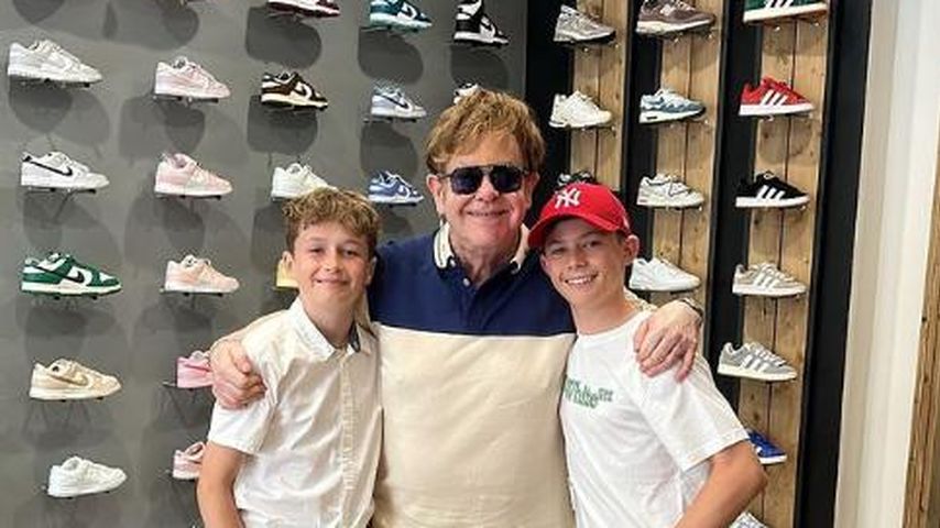 Elton John und seine Söhne im Juli 2024
