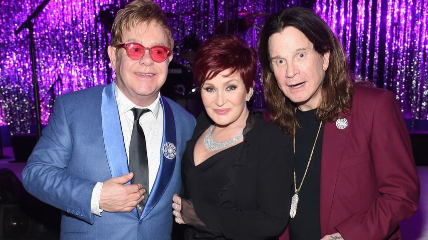 Elton John mit Sharon und Ozzy Osbourne, Februar 2015