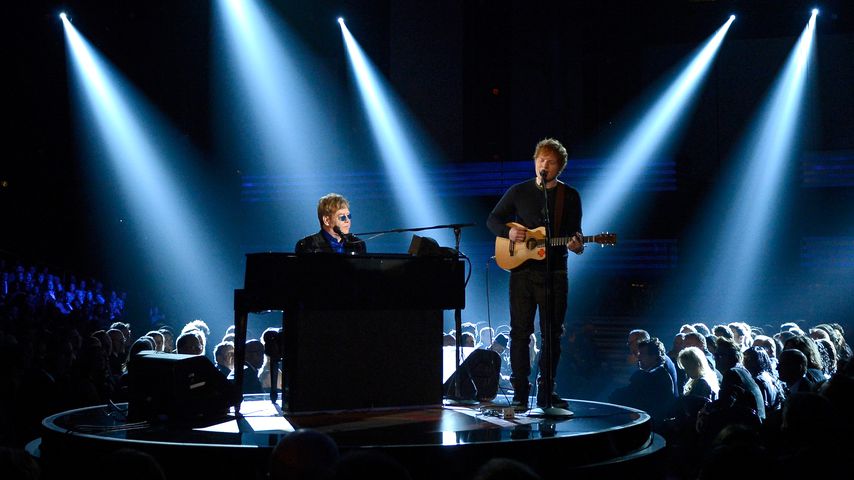 Elton John und Ed Sheeran bei den Grammys 2013