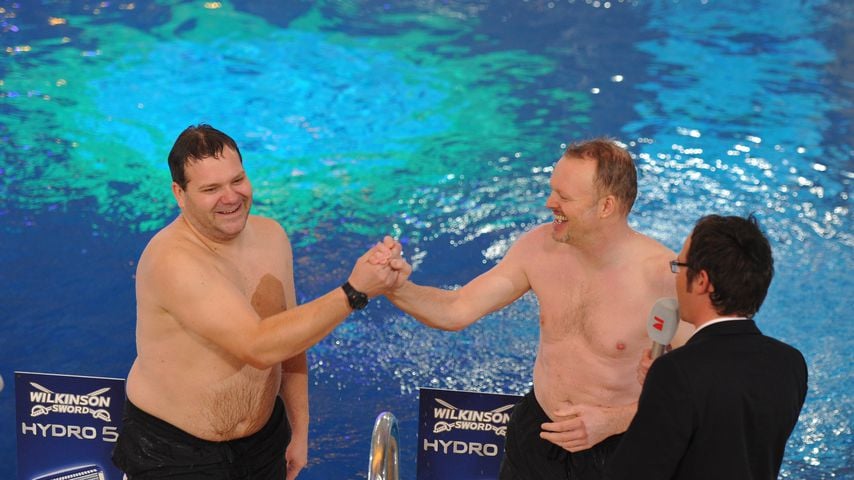 Elton und Stefan Raab beim TV Total Turmspringen 2015