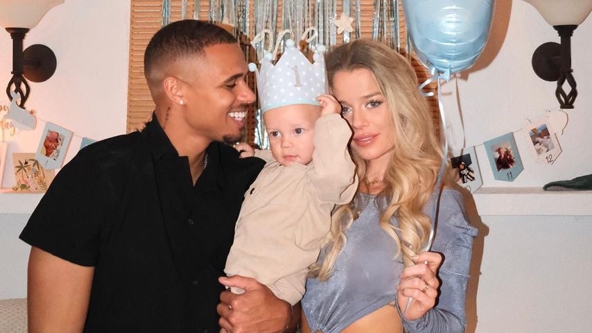 Kevin Njie und Emely Hüffer mit Sohn Ocean