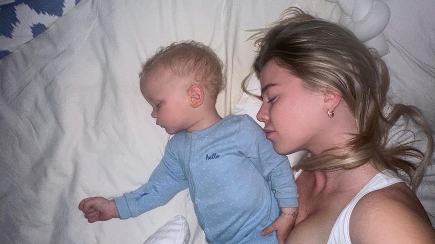Emely Hüffer mit Sohn Ocean