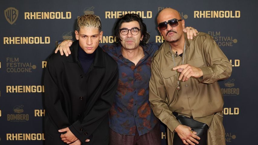 Emilio Sakraya, Regisseur Fatih Akin und Xatar auf dem Cologne Filmfesitval für "Rheingold"