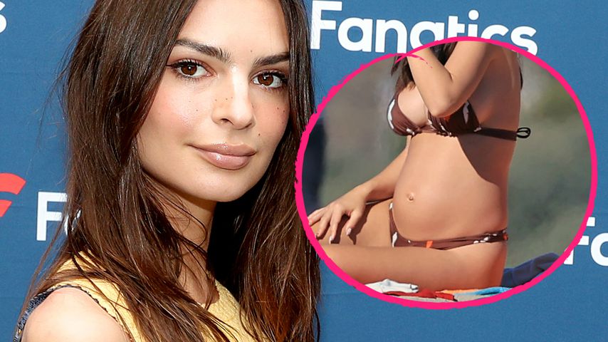 Babybauch im Bikini: Emily Ratajkowski chillt am Strand