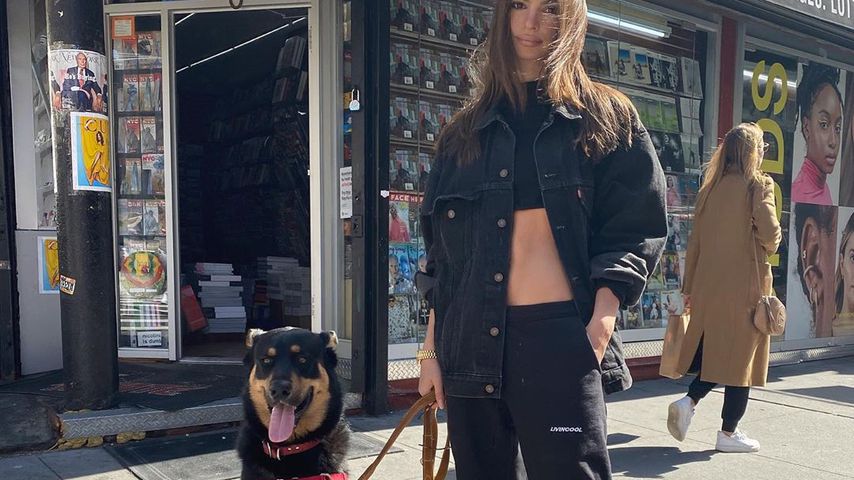Emily Ratajkowski mit ihrem Hund Colombo, März 2020