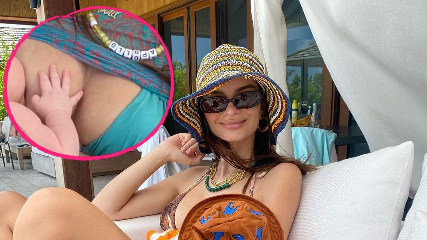 Entspannt: Hier stillt Emily Ratajkowski ihr Söhnchen Sly