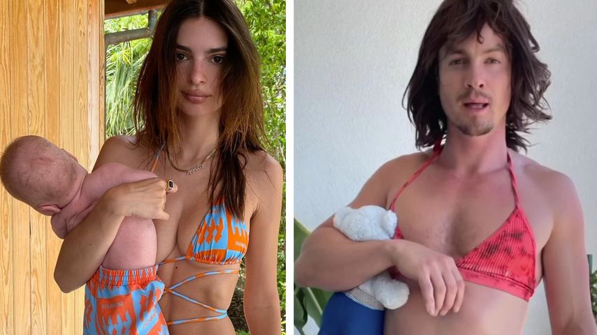Netflix-Hottie parodiert Mama-Kind-Pic von Emily Ratajkowski