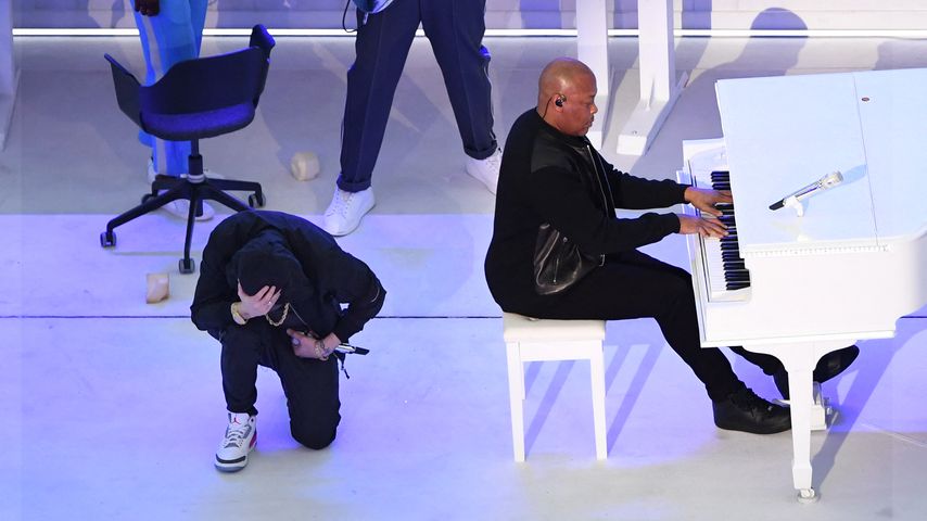 Eminem und Dr. Dre beim Super Bowl 2022