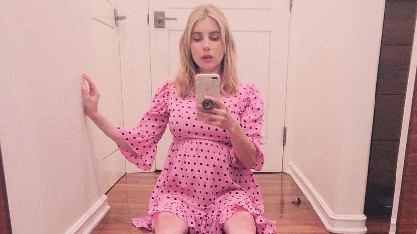 Süßes Kleidchen: Emma Robert präsentiert ihren Babybauch