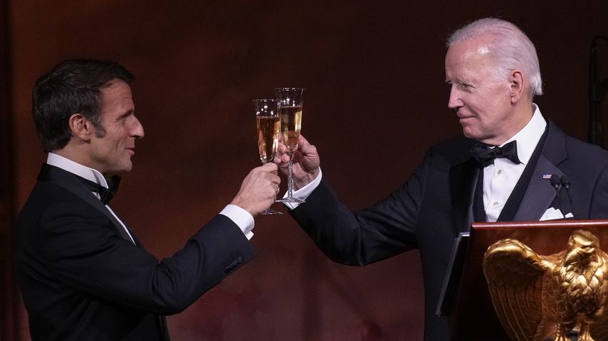 Emmanuel Macron und Joe Biden beim Staatsbankett im Weißen Haus, Dezember 2022