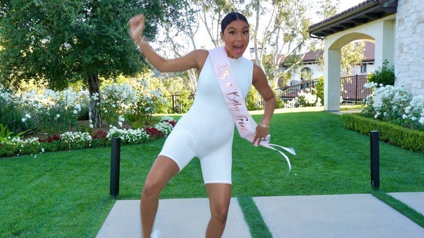 Eniko Hart bei der Gender Reveal Party ihres zweiten Kindes, Mai 2020