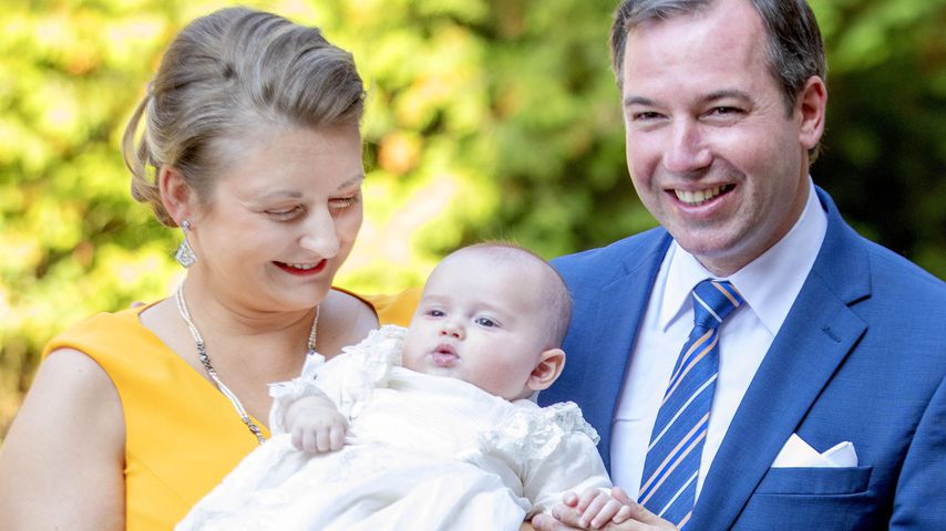 Erbgroßherzogin Stéphanie von Luxemburg, ihr Mann Guillaume und ihr Sohn Prinz Charles von Luxemburg