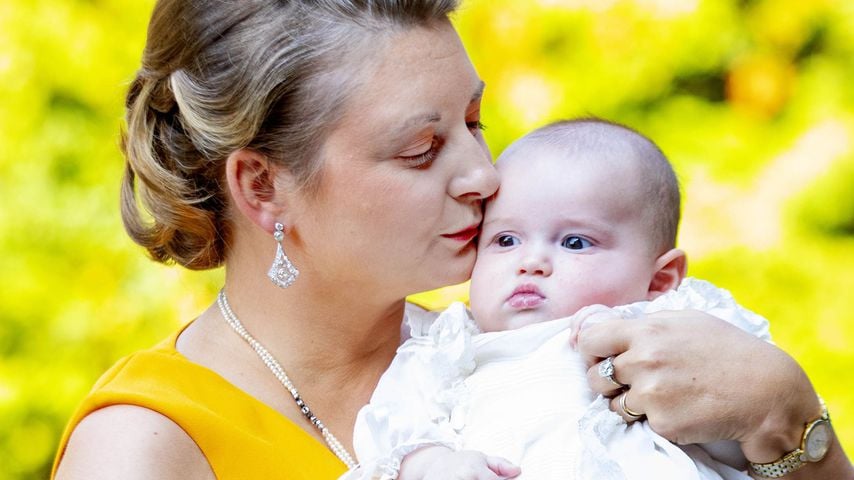Erbgroßherzogin Stéphanie von Luxemburg und ihr Sohn Prinz Charles von Luxenburg im September 2020