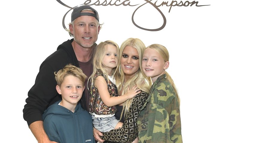 Eric Johnson und Jessica Simpson mit ihren Kindern Ace, Birdie und Maxwell, September 2022