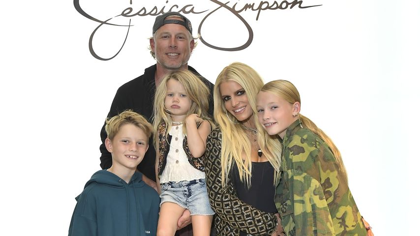 Eric Johnson und Jessica Simpson mit ihren Kindern Ace, Birdie und Maxwell
