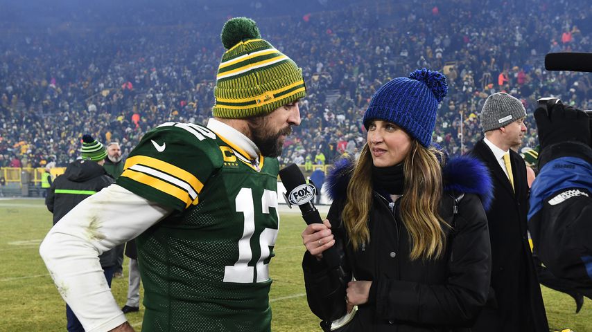 Die Moderatorin Erin Andrews und der Football-Spieler Aaron Rodgers