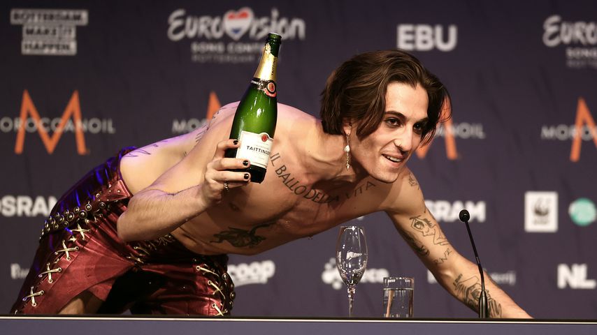 ESC-Gewinner Damiano David bei einer Pressekonferenz