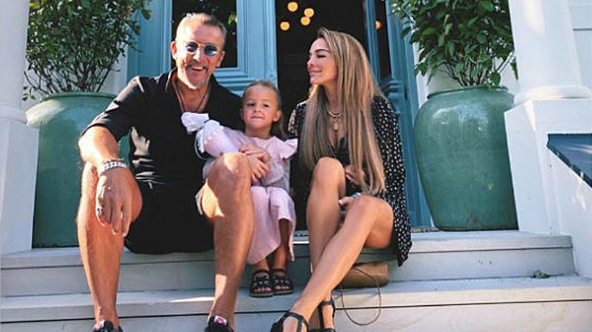 Estefania Heidemanns mit ihrem Mann Markus und ihrer Tochter Milla im Jahr 2020