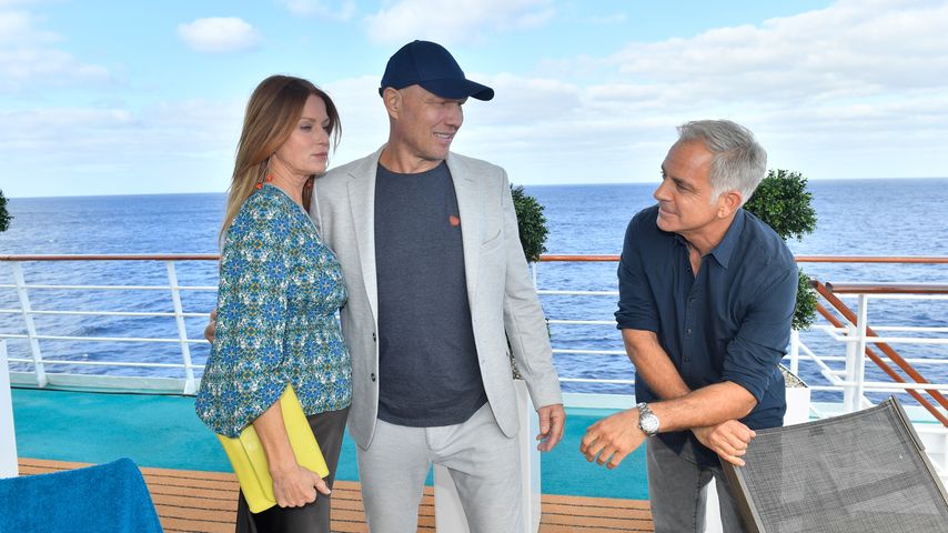 Esther Schweins, Axel Schulz und Florian Fitz beim "Traumschiff"
