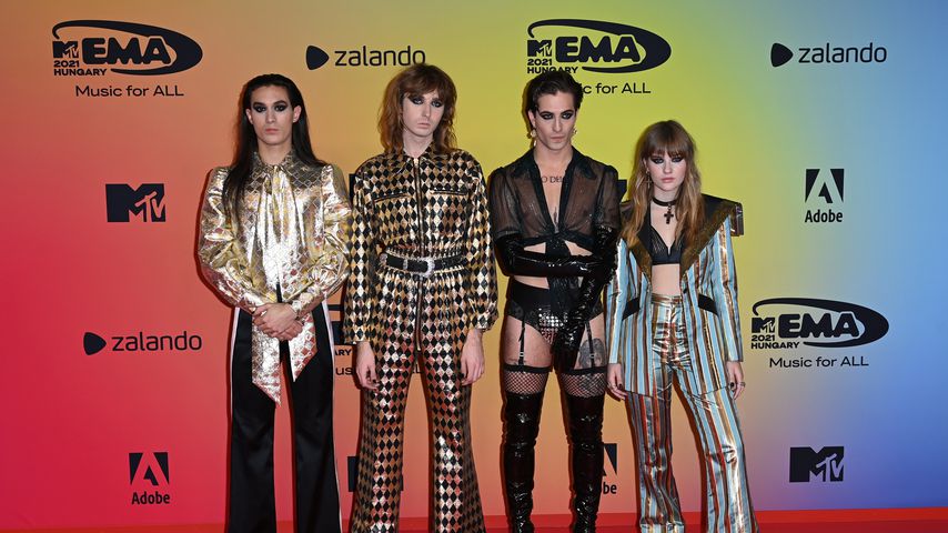Ethan Torchio, Thomas Raggi, Damiano David und Victoria De Angelis bei den MTV EMAs 2021