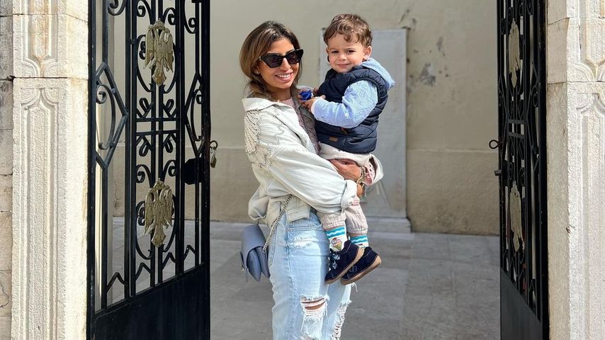 Evanthia Benetatou mit ihrem Sohn