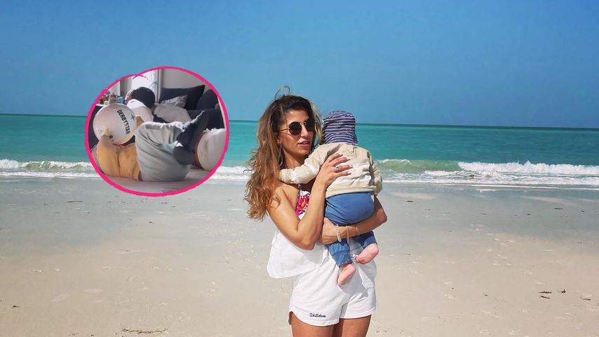Süße Sporteinheit: George hält mit Mama Eva Benetatou mit