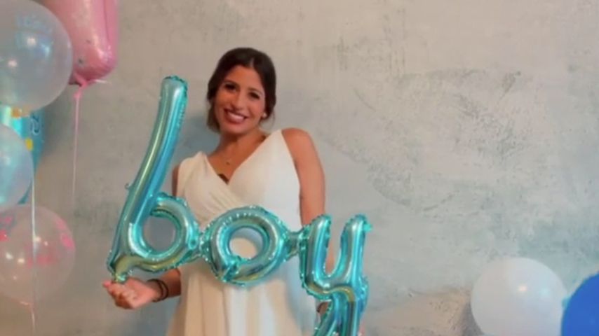 Evanthia Benetatou beim Gender-Reveal ihres Babys