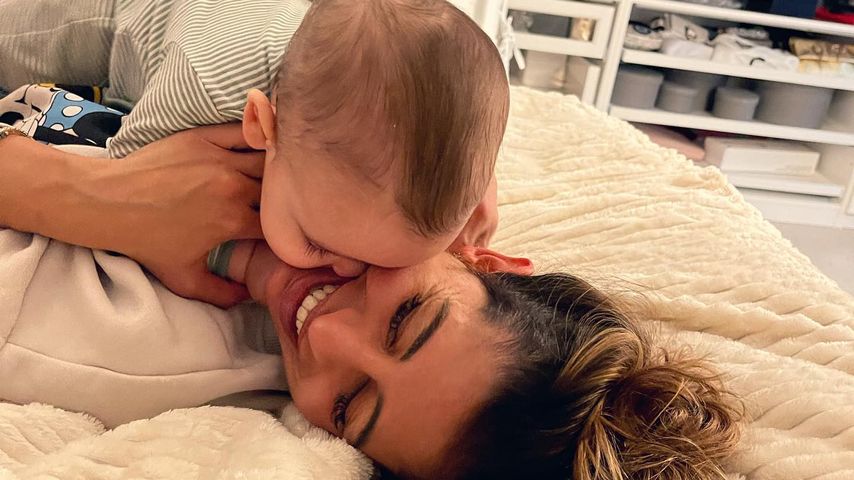 Evanthia Benetatou mit ihrem Sohn George, Januar 2022