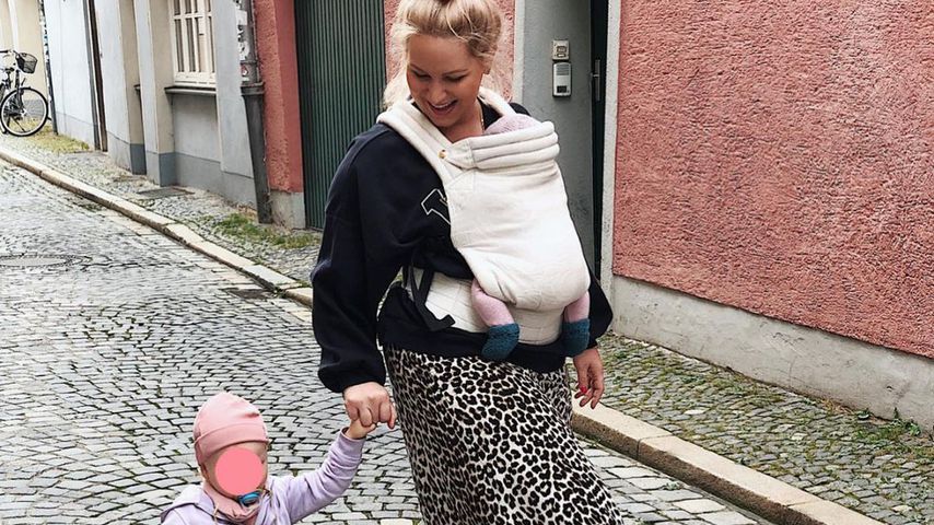 Evelyn Weigert mit ihren beiden Kindern
