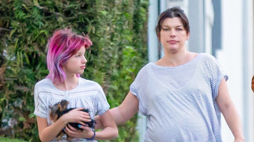 Riesen-Babybauch! Milla Jovovich im Schlabberlook unterwegs