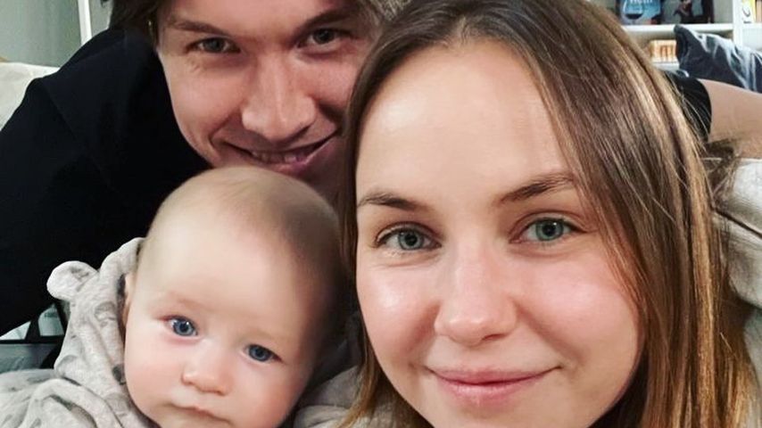 Evgeny Vinokurov mit seiner Frau Nina und seinem Sohn Nio