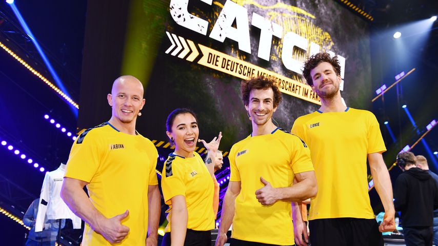 Fabian Hambüchen; Silke Sollfrank; Benni Grams; Luke Mockridge bei "CATCH!"