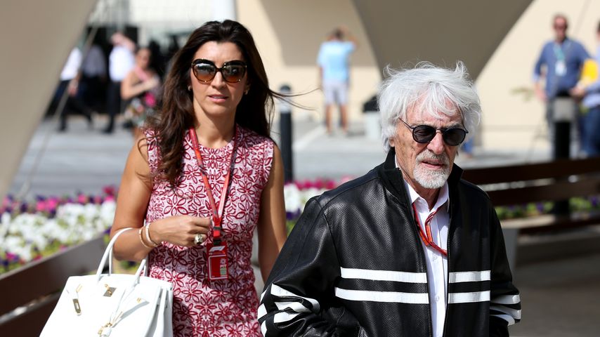 Fabiana Flosi und Bernie Ecclestone in Abu Dhabi, 2018
