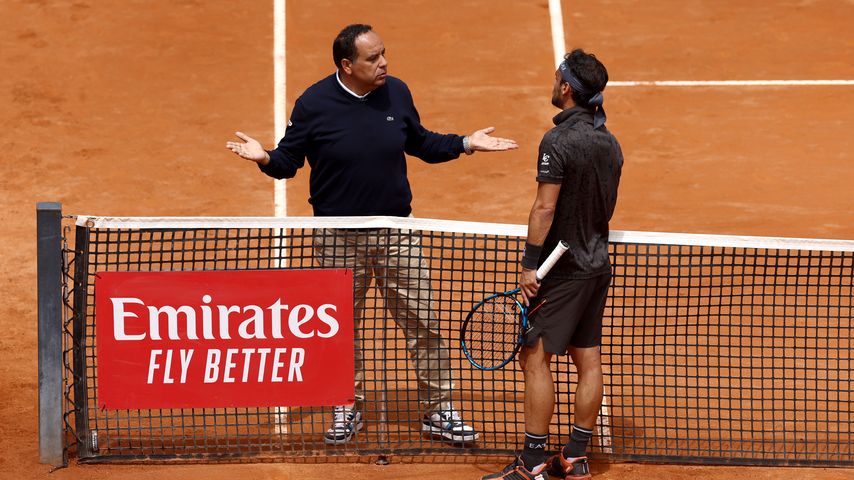 Fabio Fognini bei der Diskussion mit dem Schiedsrichter