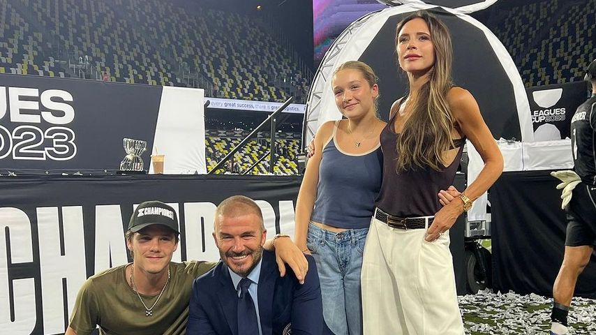Familie Beckham nach dem Sieg von Inter Miami 2023
