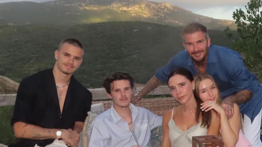 Romeo, Cruz, Victoria, Harper und David Beckham, August 2024