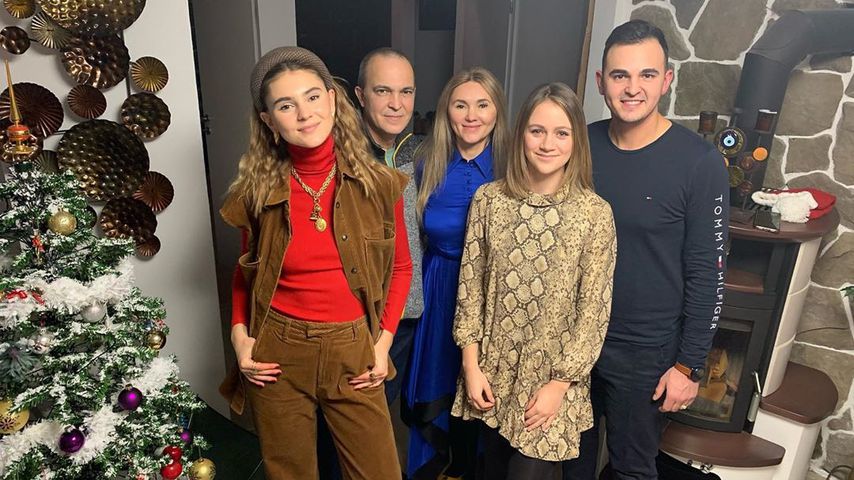 Stefanie Giesinger mit Familie, Dezember 2019