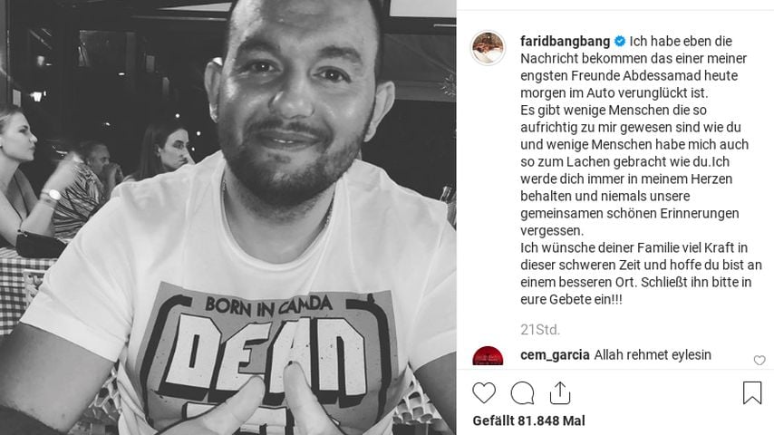 Farid Bangs Beitrag über seinen verunglückten Kumpel Abdessamad