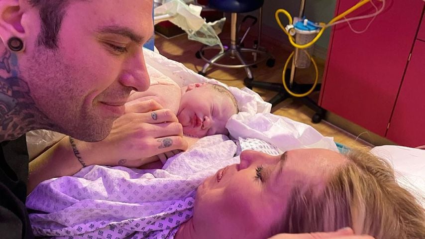 Fedez und seine Frau Chiara Ferragni und seine Tochter Vittoria im März 2021