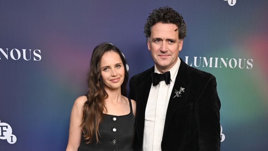 Schauspielerin Felicity Jones und Regisseur Charles Guard bei einer Bfi Luminous Gala 2024.
