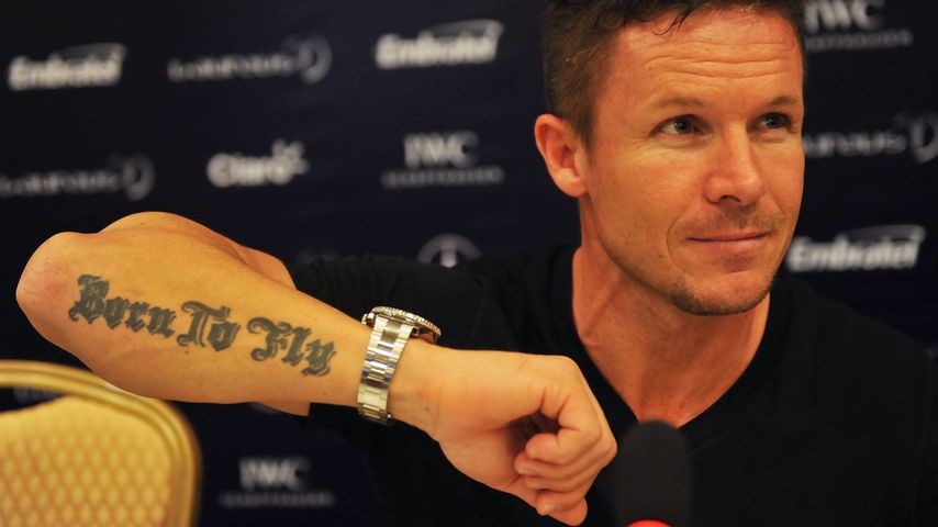 Felix Baumgartner bei einer Pressekonferenz in Rio de Janeiro, März 2013