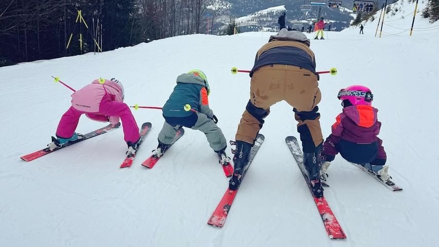 Felix Neureuther mit seinen drei Kindern, Januar 2025