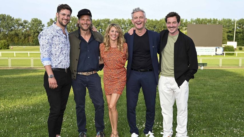 Ferdinand Seebacher, Sebastian Strobel, Luise Bähr, Robert Lohr und Markus Brandl beim Filmfest München, Juni 2022