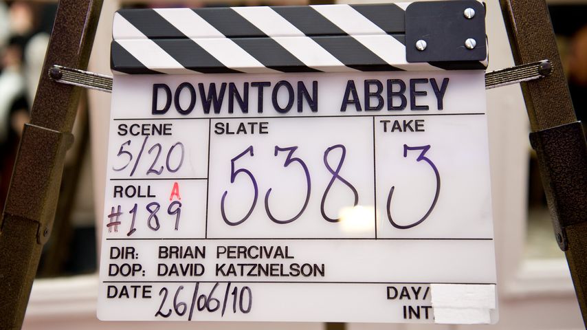 Eine Filmklappe von "Downton Abbey" bei einer Versteigerung 2011 in London.