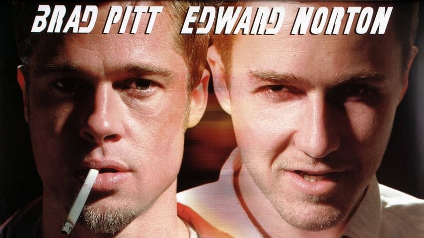 Brad Pitt und Edward Norton als Tyler Durden und Erzähler im Poster zu David Finchers Film "Fight Club" (1999)