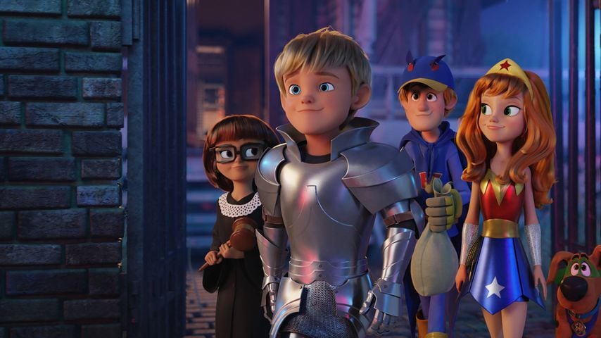 "Scoob!": Junge Velma (Ariana Greenblatt), Fred (Pierce Gagnon), Shaggy (Iain Armitage), Daphne (Mckenna Grace) und Scooby-Doo (Frank Welker)