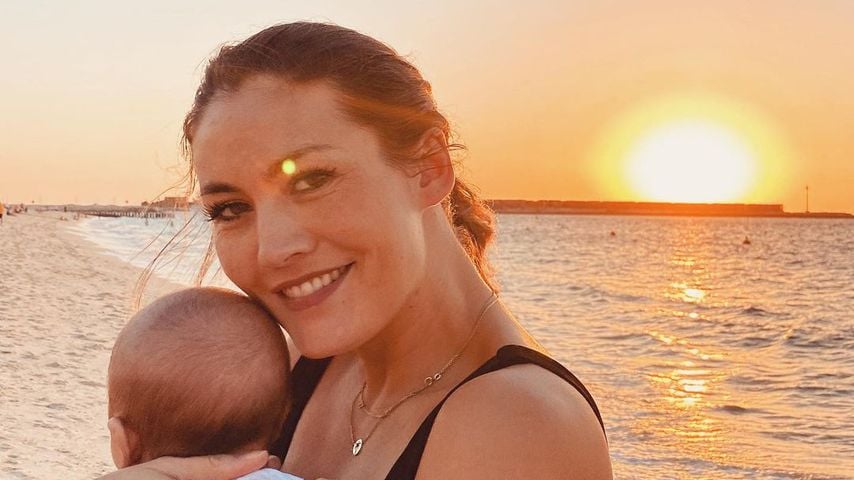 Model Fiona Erdmann und ihr Sohn