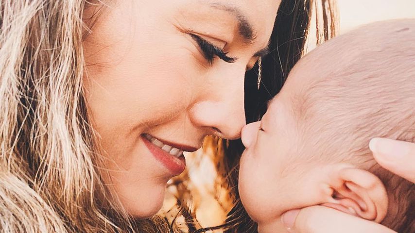 Fiona Erdmann mit ihrem Baby
