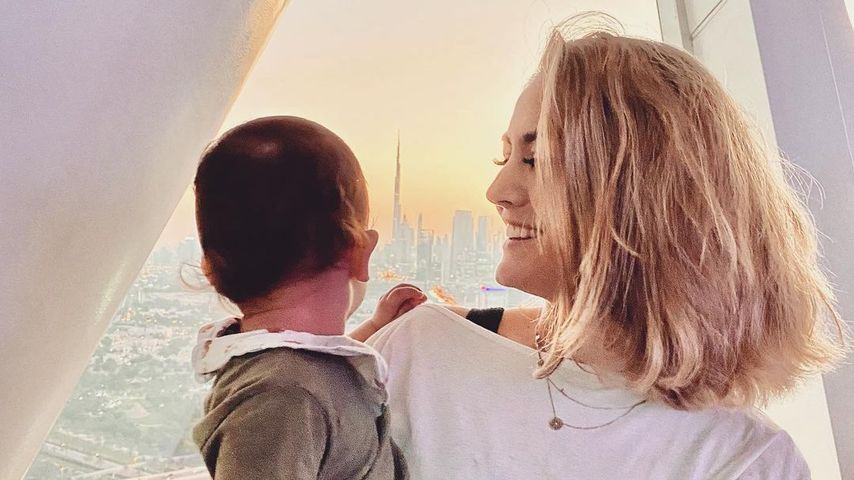 Fiona Erdmann und ihr Sohn Leo im Januar 2022